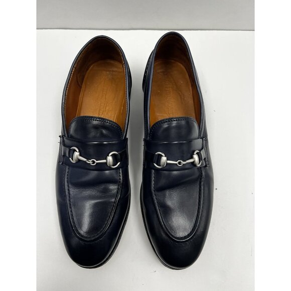 Allen Edmonds RANDOLPH Horse Bit Loafers Men’s 10 Shoes Leather Slip On Navy - Picture 12 of 13